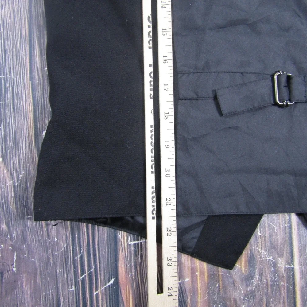 Suit Vest H&M‎ Mens 36 Black Solid Polyester Viscose 2 Piece Belted Formal
